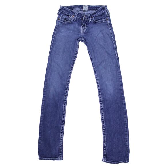 TRUE RELIGION jeans World Tour Straight, style# wak2162a98 sz 27 low rise - Picture 1 of 4